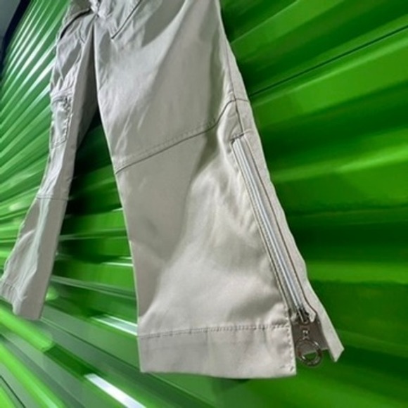 Daily Sports XDS Khaki Cropped Cargo Pants Womens 6 Tan Capri Utility Ankle Zip - Picture 6 of 16